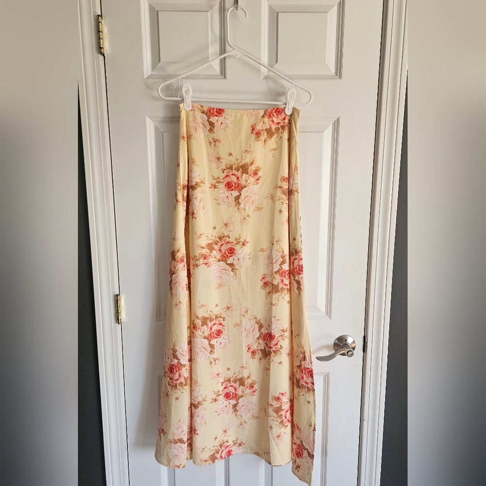 Floral Soft Yellow Skirt